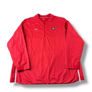 Nike UGA Georgia Bulldogs 1/4 Zip Longsleeve Windbreaker Coaches Jacket Mens 2XL